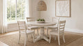 Orrison Linen 5-Piece Round to Oval Extension Leaf Dining Set – 121261-S5