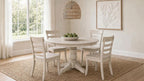 Orrison Linen 5-Piece Round to Oval Extension Leaf Dining Set – 121261-S5