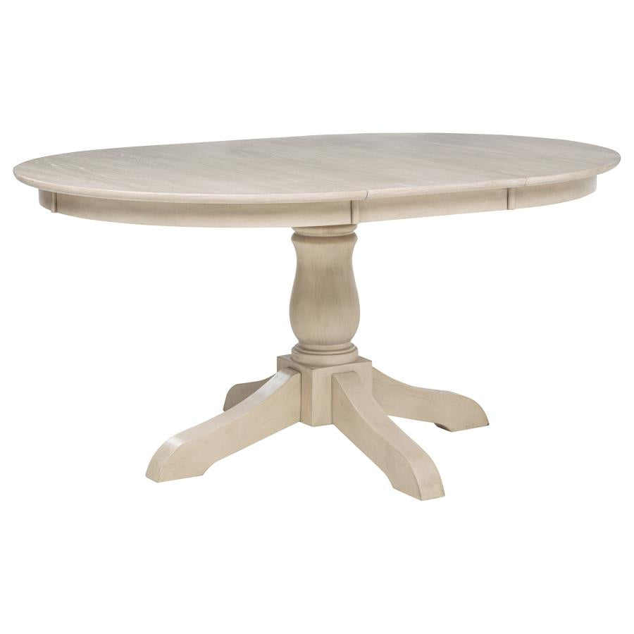 Orrison Linen 7-Piece Oval Extension Leaf Dining Set – 121261-S7