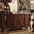 Acme 12145 Dresden cherry oak finish wood ornate 7 drawer with cabinets dresser
