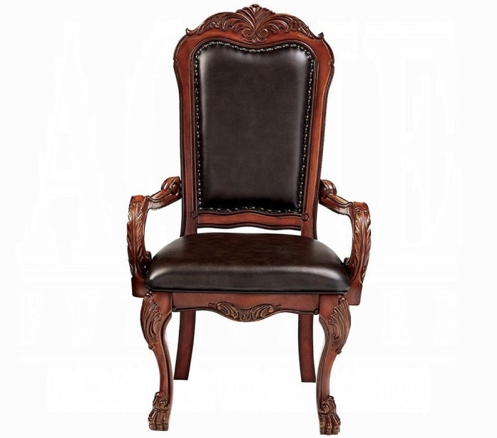 Acme 12150-53-54 7 pc Astoria grand kyree dresden cherry oak finish wood double pedestal dining table set