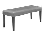 1216T-6PC 6 pc Camelia grey finish wood and glass top dining table set with bench