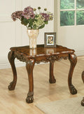Acme 12166 A&J Homes studio dresden cherry oak finish wood carved accents chair side end table