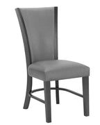 1216T-7PC 7 pc Camelia grey finish wood and glass top dining table set