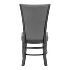 1216T-7PC 7 pc Camelia grey finish wood and glass top dining table set