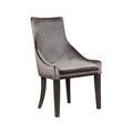 Coaster 121714 Set of 2 Darby home co brazeal grey velvet fabric charcoal finish wood legs dining chairs
