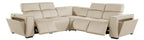 Global United DivanItalia Beige Italian Leather 5-Piece Power Reclining Sectional Sofa with Power Adjustable Headrests – 1224BG-5PC