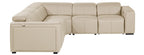 Global United DivanItalia Beige Italian Leather 5-Piece Power Reclining Sectional Sofa with Power Adjustable Headrests – 1224BG-5PC