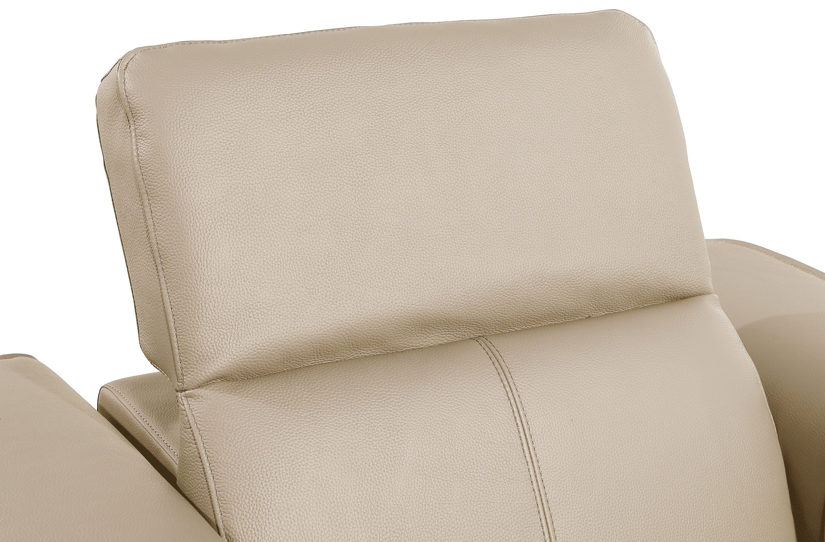 Global United DivanItalia Beige Italian Leather 5-Piece Power Reclining Sectional Sofa with Power Adjustable Headrests – 1224BG-5PC