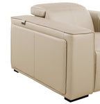 Global United DivanItalia Beige Italian Leather 5-Piece Power Reclining Sectional Sofa with Power Adjustable Headrests – 1224BG-5PC