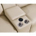 Global United 1224BG-6PC 6 pc DivanItalia beige italian leather power reclining sectional sofa power adjustable headrests