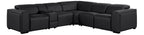 Global United DivanItalia Black Italian Leather 6-Piece Power Reclining Sectional Sofa with Power Adjustable Headrests – 1224BK-6PC