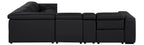 Global United DivanItalia Black Italian Leather 6-Piece Power Reclining Sectional Sofa with Power Adjustable Headrests – 1224BK-6PC