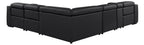 Global United DivanItalia Black Italian Leather 6-Piece Power Reclining Sectional Sofa with Power Adjustable Headrests – 1224BK-6PC