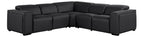 Global United DivanItalia Black Italian Leather 5-Piece Power Reclining Sectional Sofa with Power Adjustable Headrests – 1224BK-5PC