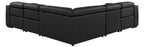 Global United DivanItalia Black Italian Leather 5-Piece Power Reclining Sectional Sofa with Power Adjustable Headrests – 1224BK-5PC