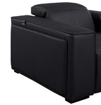 Global United DivanItalia Black Italian Leather 5-Piece Power Reclining Sectional Sofa with Power Adjustable Headrests – 1224BK-5PC