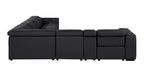 Global United 1224BK-7PC 7 pc DivanItalia black italian leather power reclining sectional sofa power adjustable headrests