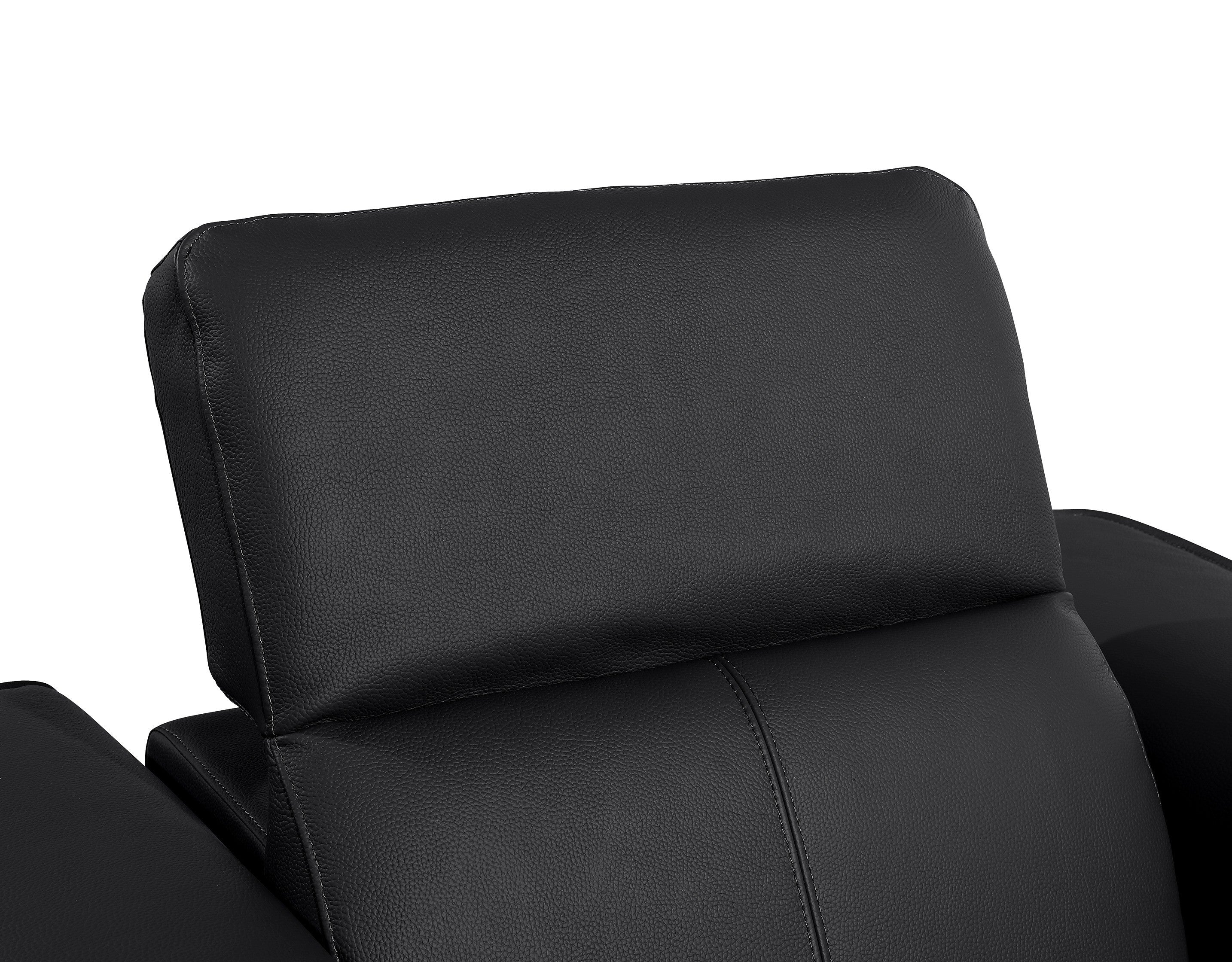 Global United 1224BK-7PC 7 pc DivanItalia black italian leather power reclining sectional sofa power adjustable headrests