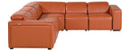 Global United DivanItalia Camel Italian Leather 5-Piece Power Reclining Sectional Sofa with Power Adjustable Headrests – 1224CM-5PC