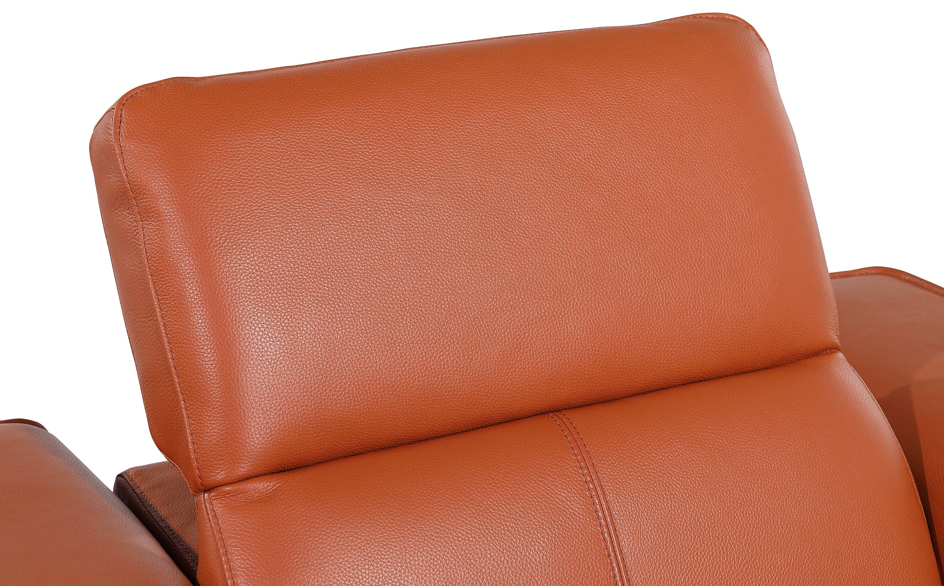 Global United DivanItalia Camel Italian Leather 5-Piece Power Reclining Sectional Sofa with Power Adjustable Headrests – 1224CM-5PC