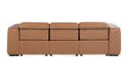 Global United 1224CG-Sofa  DivanItalia cognac italian leather power reclining sofa power adjustable headrests 3 power recliners