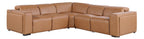 Global United 1224CG-5PC 5 pc DivanItalia cognac italian leather power reclining sectional sofa power adjustable headrests
