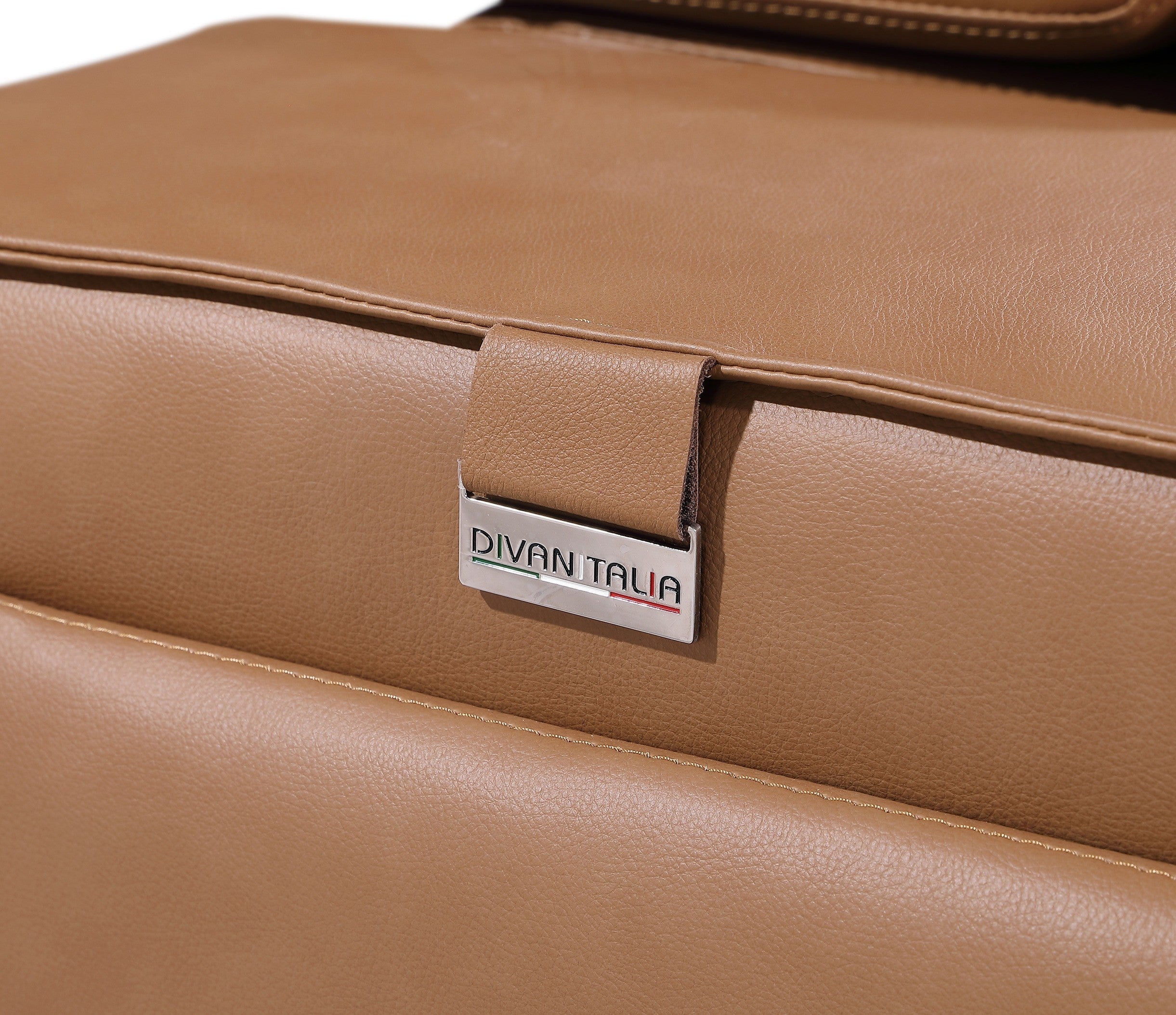 Global United 1224CG-5PC 5 pc DivanItalia cognac italian leather power reclining sectional sofa power adjustable headrests