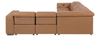 Global United 1224CG-5PC 5 pc DivanItalia cognac italian leather power reclining sectional sofa power adjustable headrests