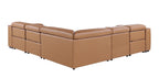 Global United 1224CG-5PC 5 pc DivanItalia cognac italian leather power reclining sectional sofa power adjustable headrests