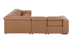 Global United 1224CG-5PC 5 pc DivanItalia cognac italian leather power reclining sectional sofa power adjustable headrests