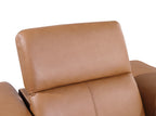 Global United 1224CG-5PC 5 pc DivanItalia cognac italian leather power reclining sectional sofa power adjustable headrests