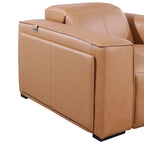 Global United 1224CG-5PC 5 pc DivanItalia cognac italian leather power reclining sectional sofa power adjustable headrests