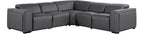 Global United 1224DG-5PC 5 pc DivanItalia dark grey italian leather power reclining sectional sofa power adjustable headrests
