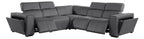 Global United 1224DG-5PC 5 pc DivanItalia dark grey italian leather power reclining sectional sofa power adjustable headrests