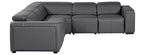 Global United 1224DG-5PC 5 pc DivanItalia dark grey italian leather power reclining sectional sofa power adjustable headrests