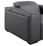 Global United 1224DG-5PC 5 pc DivanItalia dark grey italian leather power reclining sectional sofa power adjustable headrests