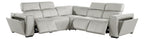 Global United DivanItalia Light Grey Italian Leather 5-Piece Power Reclining Sectional Sofa with Power Adjustable Headrests – 1224LG-5PC