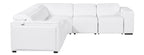 Global United 1224WH-5PC 5 pc DivanItalia white italian leather power reclining sectional sofa power adjustable headrests