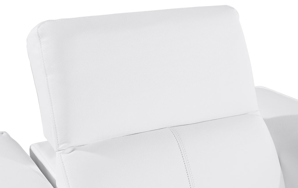 Global United 1224WH-5PC 5 pc DivanItalia white italian leather power reclining sectional sofa power adjustable headrests