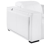 Global United 1224WH-5PC 5 pc DivanItalia white italian leather power reclining sectional sofa power adjustable headrests