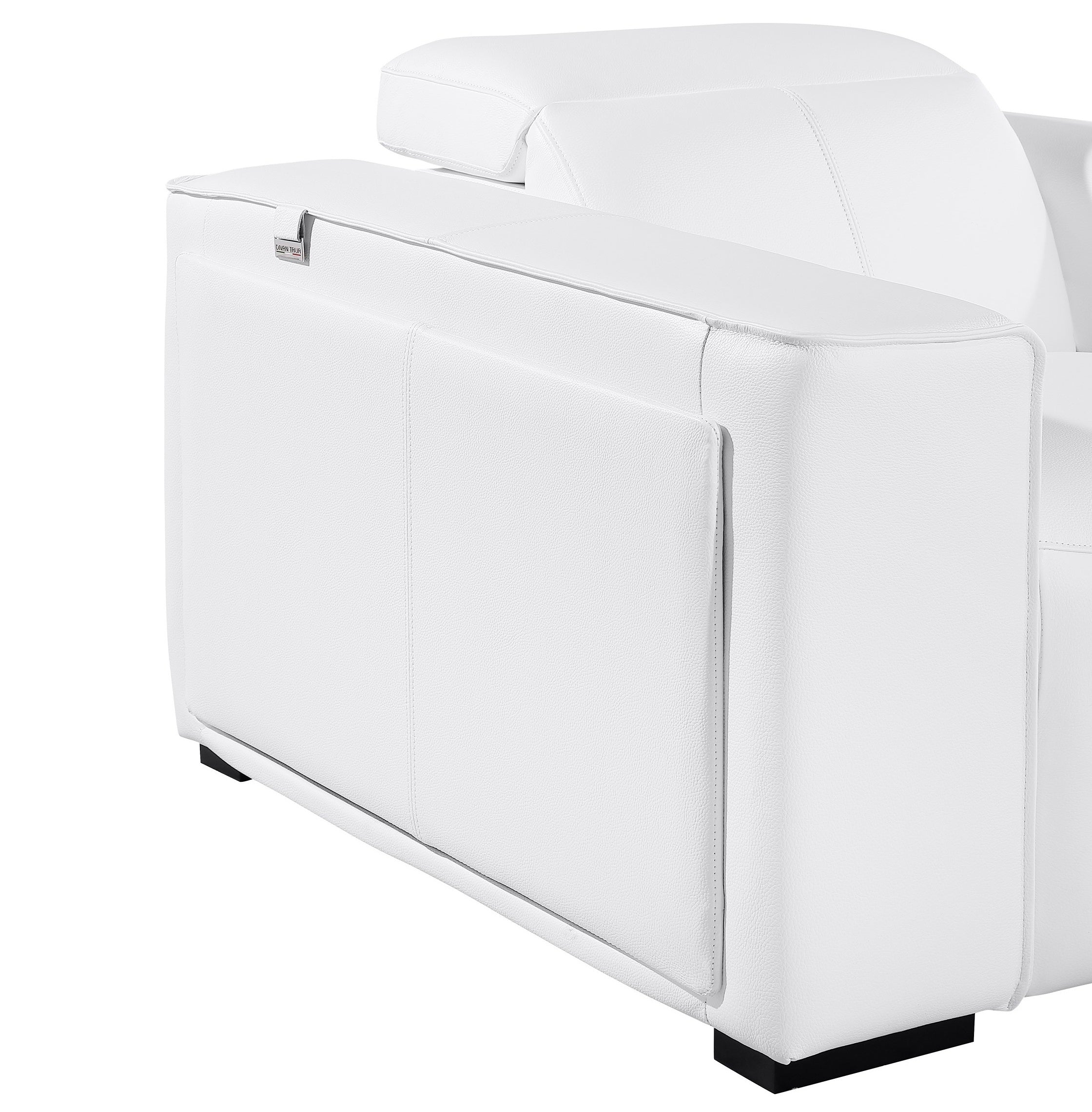 Global United 1224WH-5PC 5 pc DivanItalia white italian leather power reclining sectional sofa power adjustable headrests