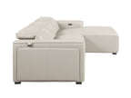 DivanItalia Beige Italian Leather 3-Piece Power Reclining Sectional with Chaise – 1224BG-3PC-CH