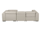 DivanItalia Beige Italian Leather 3-Piece Power Reclining Sectional with Chaise – 1224BG-3PC-CH