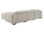 DivanItalia Beige Italian Leather 3-Piece Power Reclining Sectional with Chaise – 1224BG-3PC-CH