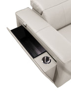 DivanItalia Beige Italian Leather 5-Piece Sectional Sofa with Double Chaise – 1224BG-5PC-2CH