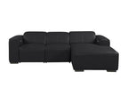 DivanItalia Black Italian Leather 3-Piece Power Reclining Sectional with Chaise – 1224BK-3PC-CH