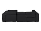DivanItalia Black Italian Leather 3-Piece Power Reclining Sectional with Chaise – 1224BK-3PC-CH