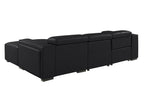 DivanItalia Black Italian Leather 3-Piece Power Reclining Sectional with Chaise – 1224BK-3PC-CH