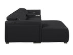 DivanItalia Black Italian Leather 4-Piece Power Reclining Sectional with Chaise – 1224BK-4PC-CH
